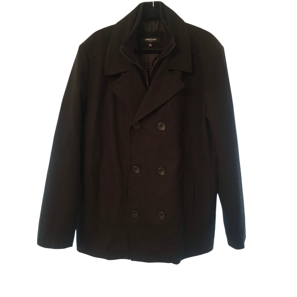 Kenneth Cole New York Men's Double Breasted Bib Peacoat Size: XXL